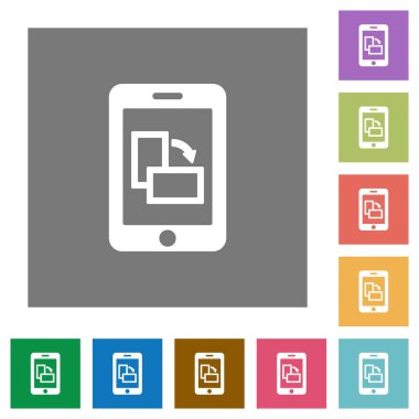 Mobil ekran yönünü değiştirin kare düz simgeler