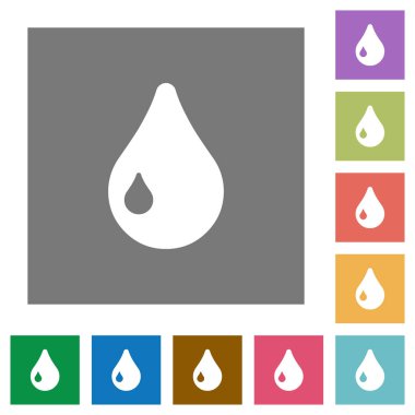 Damla kare düz simgeler