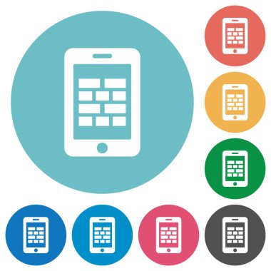 Smartphone güvenlik duvarı düz simgeler