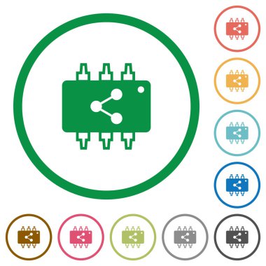 Donanım düz simgeler ile özetliyor bağlayın