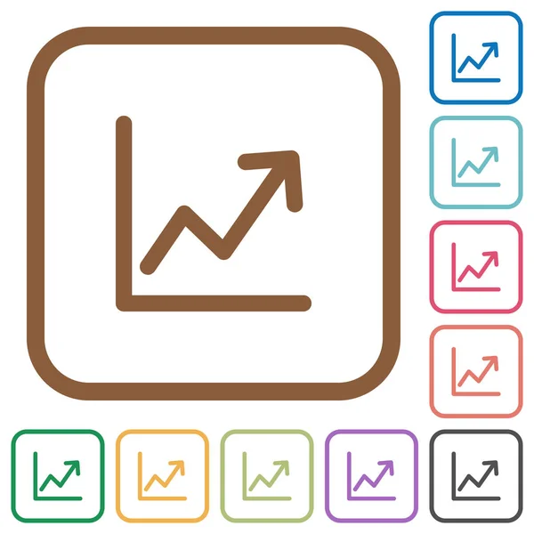 Gráfico de línea iconos simples — Archivo Imágenes Vectoriales