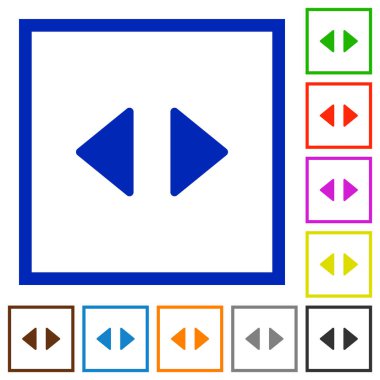 Yatay kontrol okları çerçeveli simgeler düz