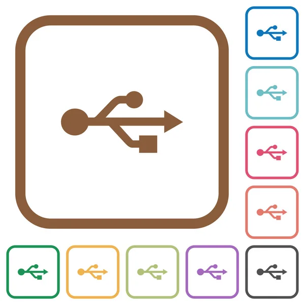 Conexión USB iconos simples — Vector de stock