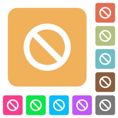 Engellenen yuvarlatılmış kare düz simgeler