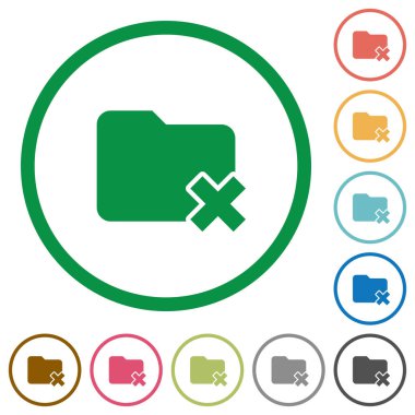 Klasör iptal anahatları ile düz simgeler