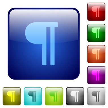 Metin paragraf renkli kare düğmeler