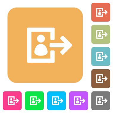 Kullanıcı oturum kapatma yuvarlak kare düz simgeler