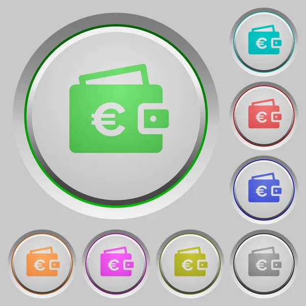 Євро гаманець кнопками — стоковий вектор