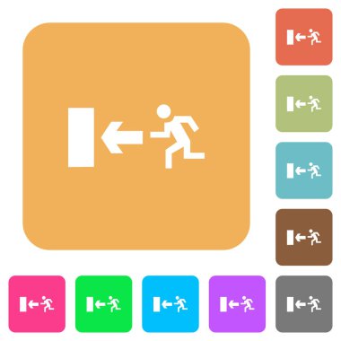 Çıkış işareti yuvarlak kare düz simgeler