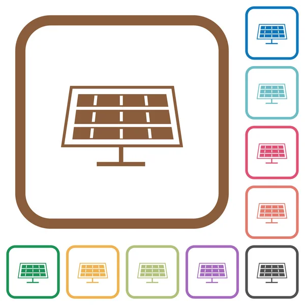 Jednoduché ikony solárních panelů — Stockový vektor