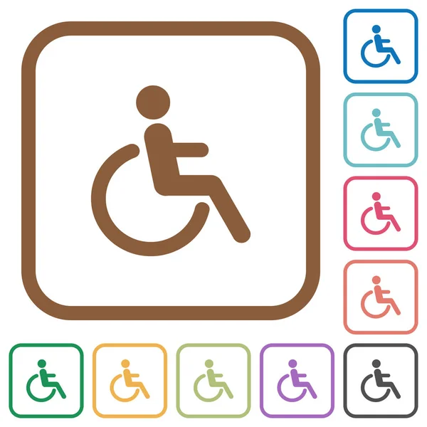 Niepełnosprawności prostych ikon — Wektor stockowy