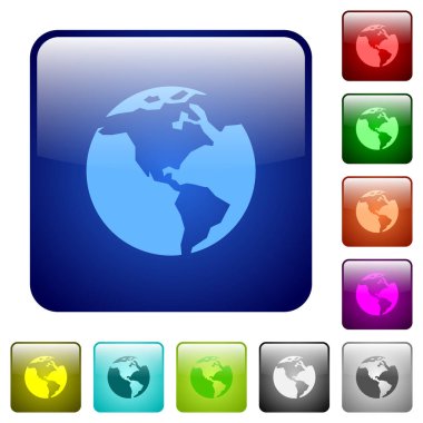 Dünya renkli kare düğmeler