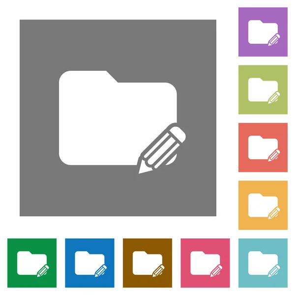 Edit folder square flat icons — Stock Vector