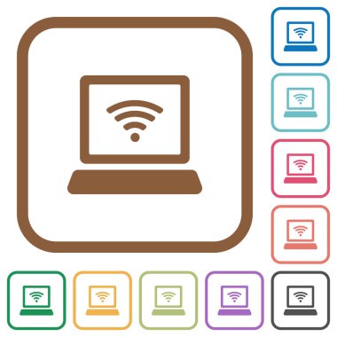 Bilgisayar ile kablosuz simgesi basit simgeler