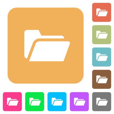 Klasör açık yuvarlak kare düz simgeler