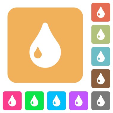 Damla yuvarlak kare düz simgeler