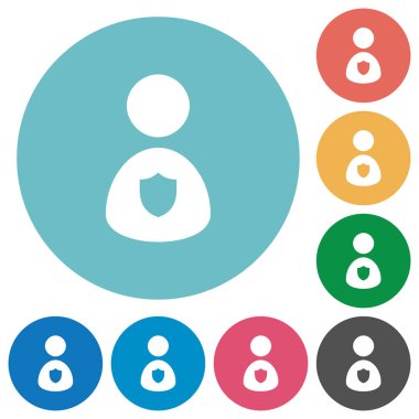 Güvenlik görevlisi düz yuvarlak simgeler