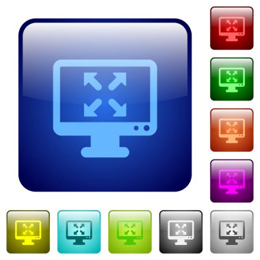 Tam ekran görünümü renkli kare düğmeler