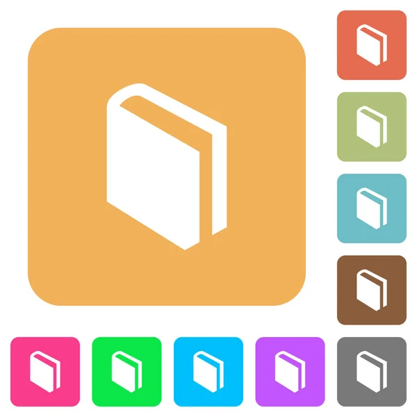 Livro arredondado ícones planos quadrados — Vetor de Stock
