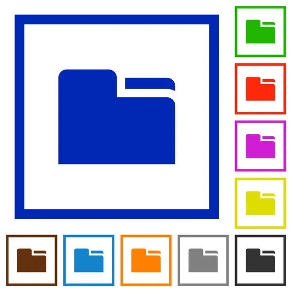 Tabblad platte ingelijste mappictogrammen — Stockvector