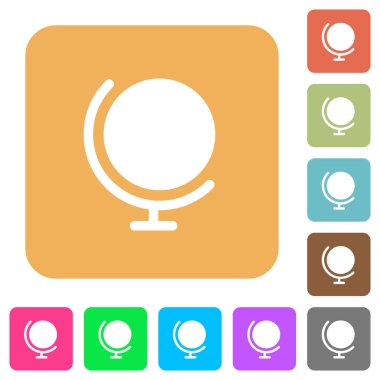 Dünya yuvarlak kare düz simgeler