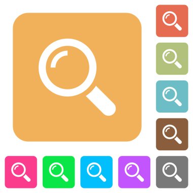 Büyüteç'i yuvarlak kare düz simgeler