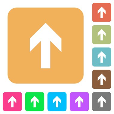 Yukarı ok yuvarlak kare düz simgeler