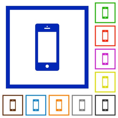 Cep telefonu düz çerçeveli simgeler