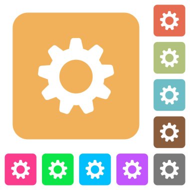 Ayarları yuvarlak kare düz simgeler