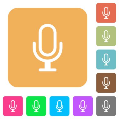 Mikrofon yuvarlak kare düz simgeler