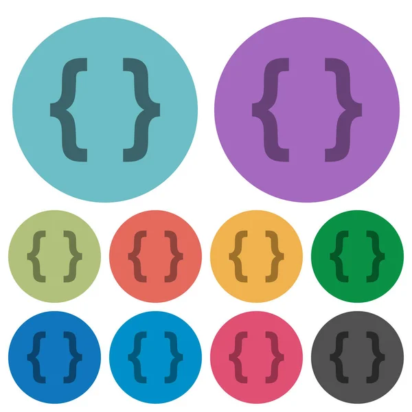 Programming code color darker flat icons — Stock Vector