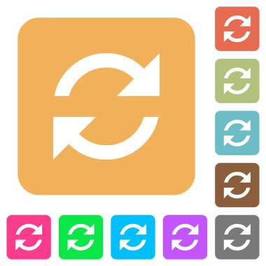 Yenileme yuvarlak kare düz simgeler