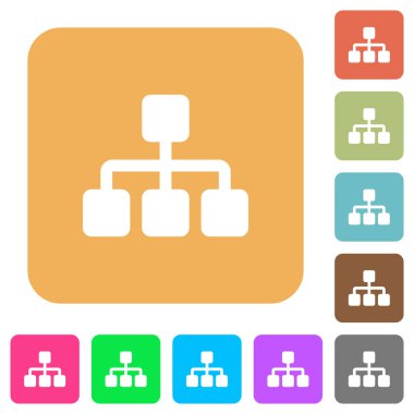 Ağ yuvarlak kare düz simgeler