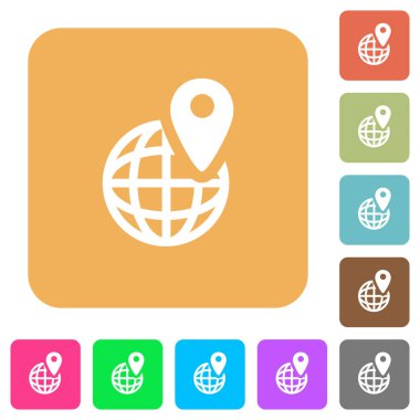 GPS konum yuvarlak kare düz simgeler