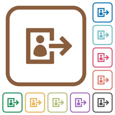 Kullanıcı oturum kapatma basit simgeler