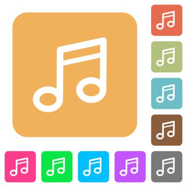 Müzik Not yuvarlak kare düz simgeler