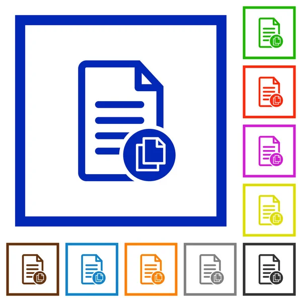 Copiar documento plana ícones emoldurados — Vetor de Stock