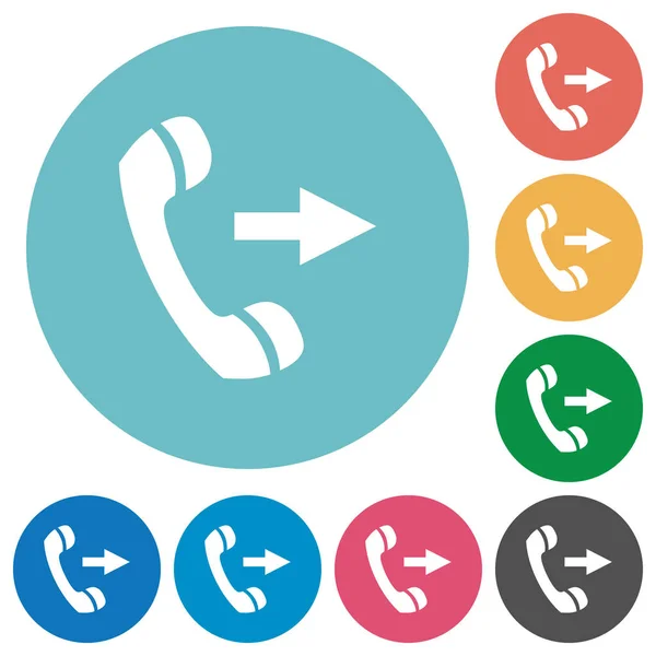 Outgoing call flat round icons — Stock Vector