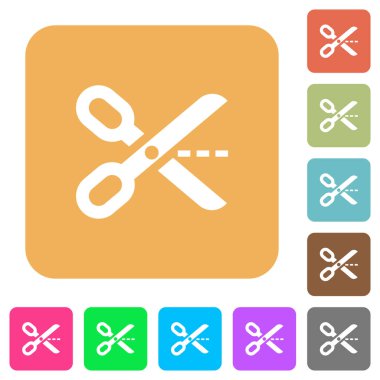 Yuvarlak kesip kare düz simgeler