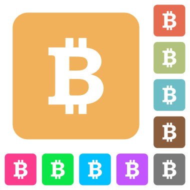 Bitcoin işaret yuvarlak kare düz simgeler