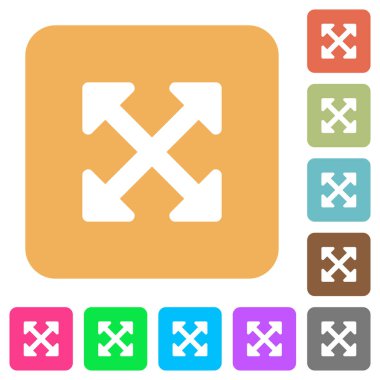 Yeniden boyutlandırma tam alt yuvarlak kare düz simgeler