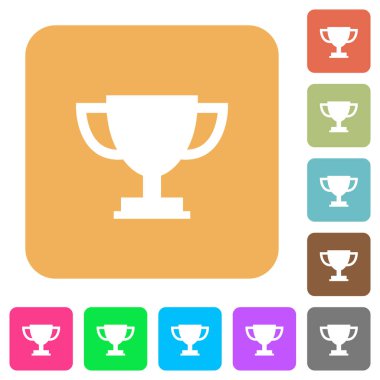 Trophy Kupası yuvarlak kare düz simgeler