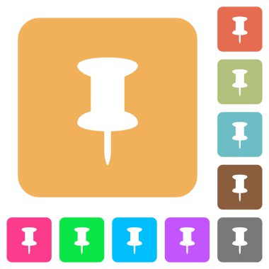 İğneye yuvarlak kare düz simgeler