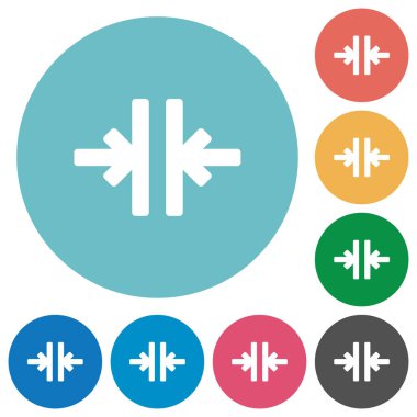 Dikey birleştirme düz yuvarlak simgeler