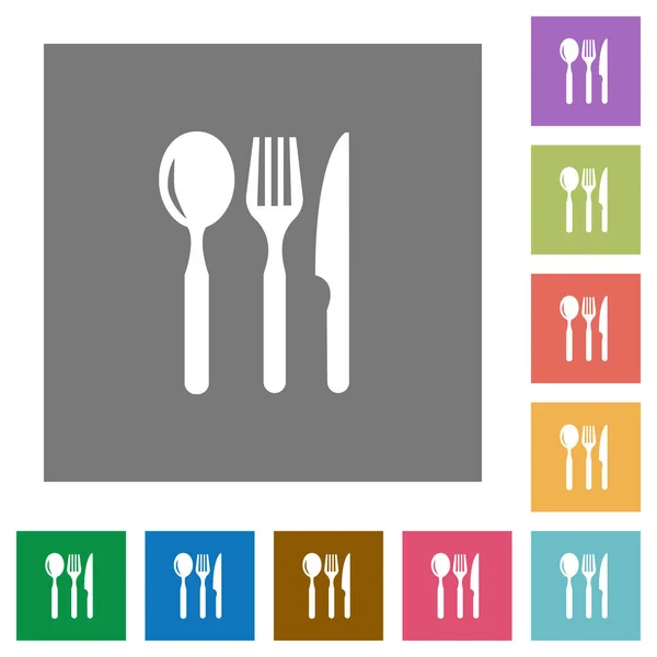 Restaurant square flat icons — Stock Vector