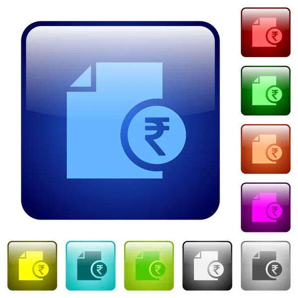 インドルピー レポート カラー正方形ボタン — ストックベクタ