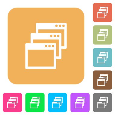 Art arda sıralı pencere görünüm modu yuvarlak kare düz simgeler