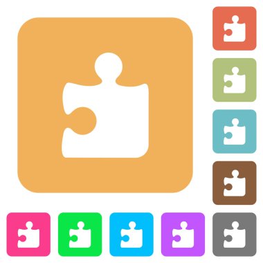 Bulmaca yuvarlak kare düz simgeler