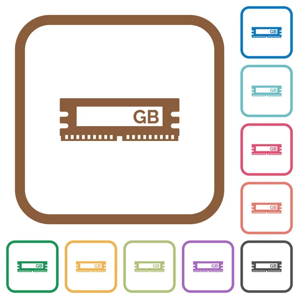 RAM module eenvoudige pictogrammen — Stockvector