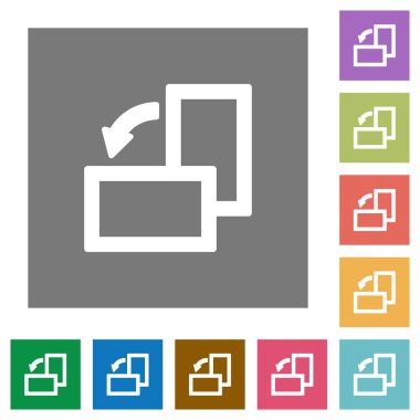 Sola Döndür kare düz simgeler